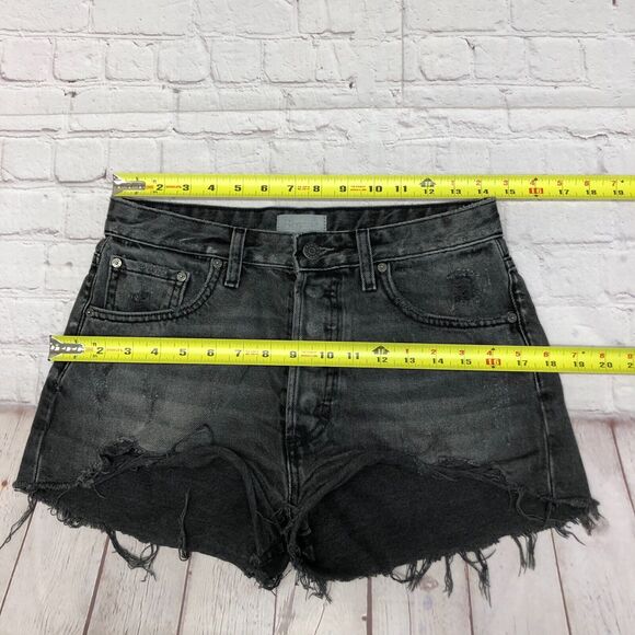 Boyish by Her Women Black Denim Shorts Size 27 Style Cody Cotton Blend B289 -4 - Picture 2 of 16